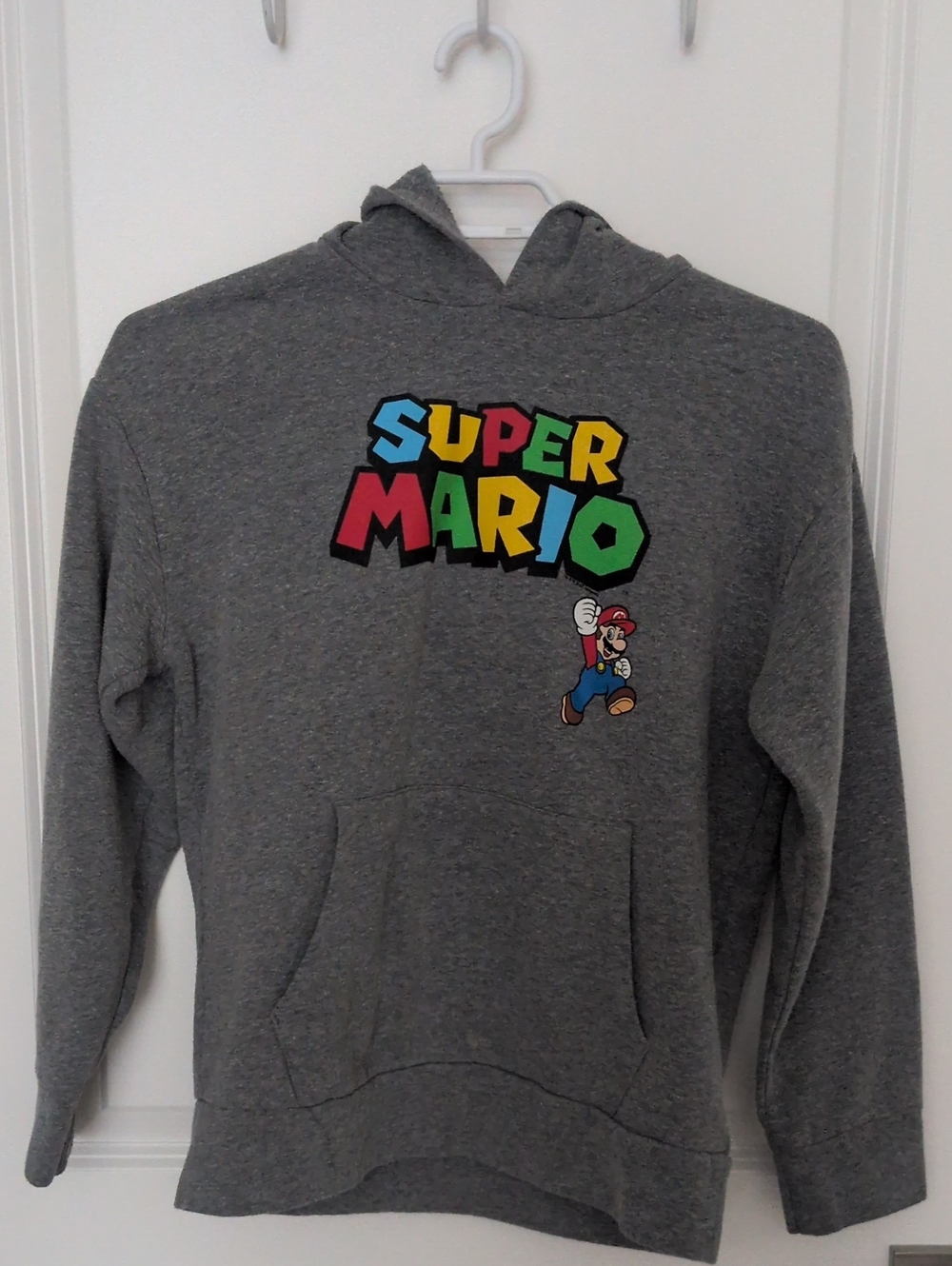 Old Navy Gray Super Mario Graphic Hoodie